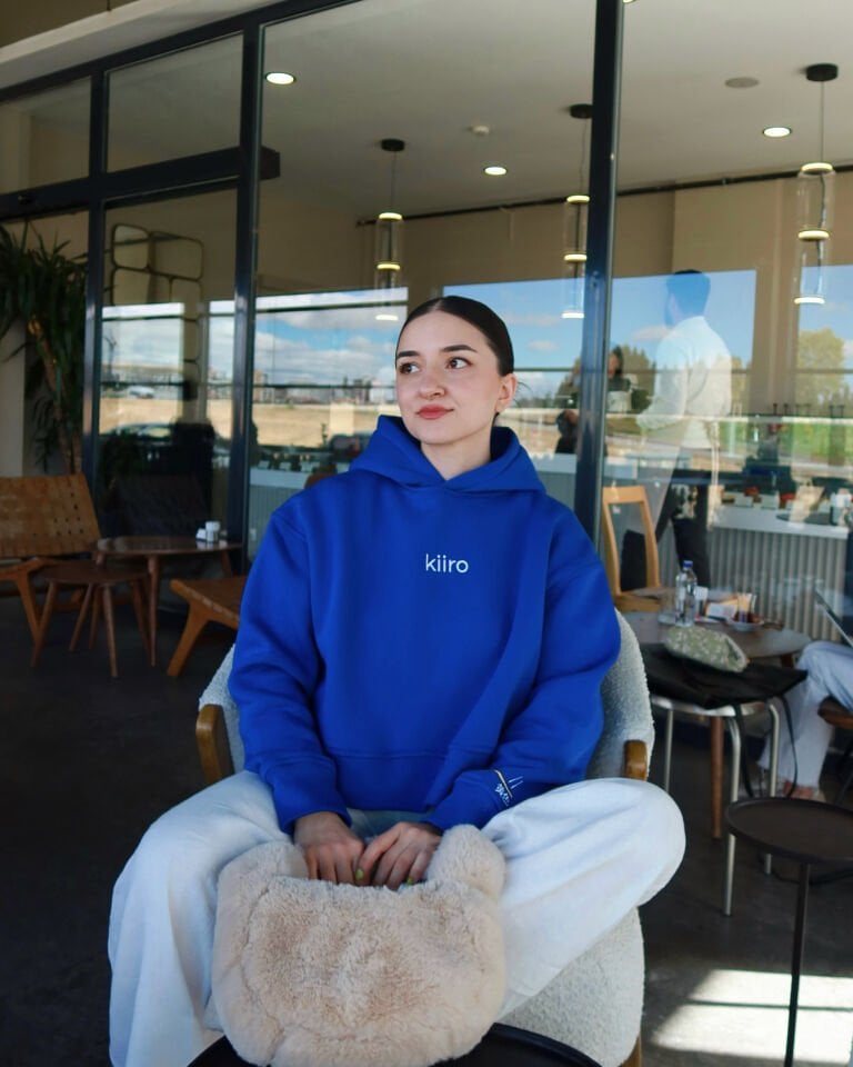 KIIRO CROP HOODIE / MAVİ