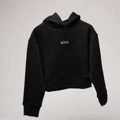 KIIRO CROP HOODIE / SİYAH