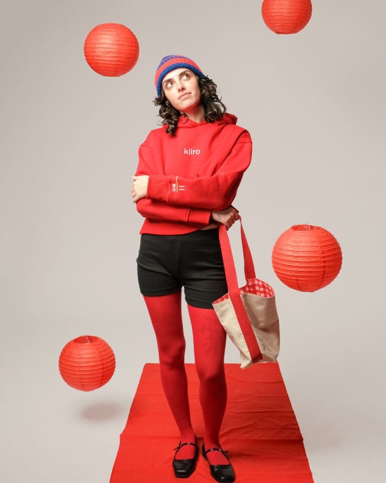 KIIRO CROP HOODIE / KIRMIZI