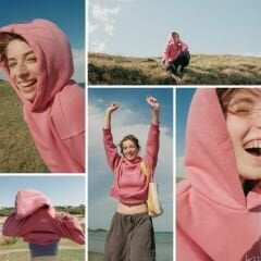 KIIRO CROP HOODIE / PEMBE