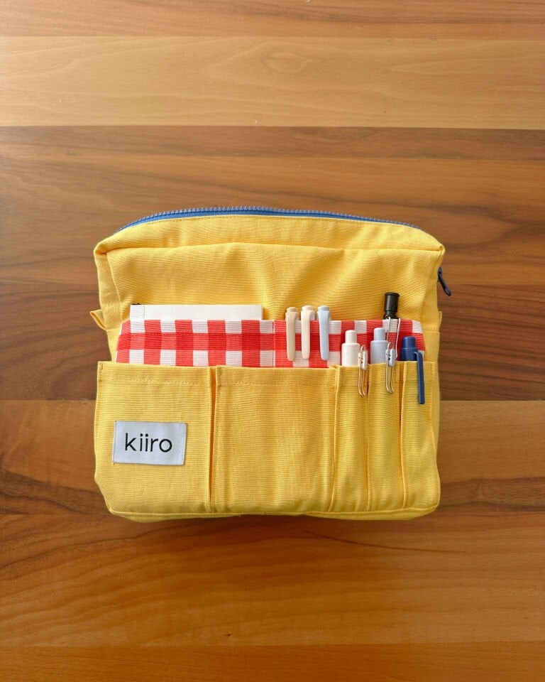 Journal Organizer Pouch - Sarı / Kırmızı Pötikare