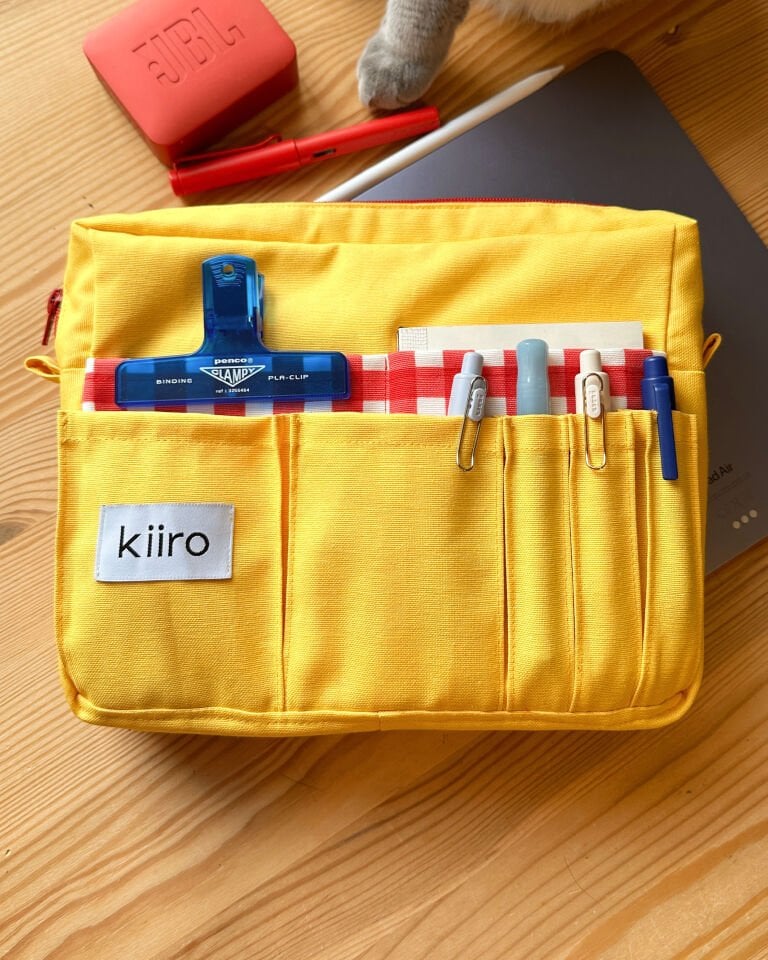 Journal Organizer Pouch - Sarı / Kırmızı Pötikare